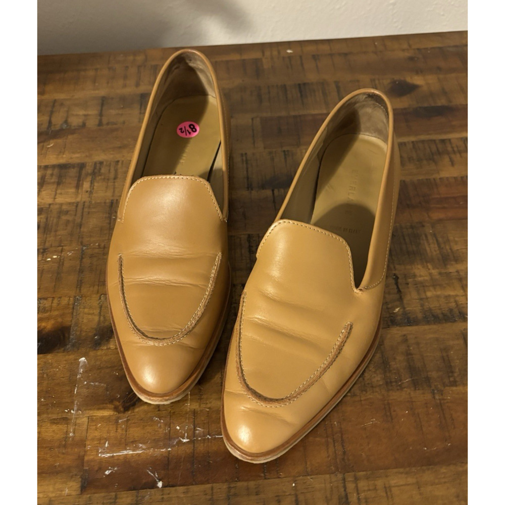 Everlane Womens Loafers Flats 8.5 Camel Round Toe Leather